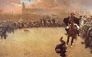 Ramon Casas i Carbo The Charge or Barcelona 1902 oil on canvas